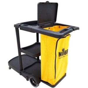 CARRO FUNCIONAL PRETO ALTA CApaC. (COM TAMPA E BOLSA AMARELA) em Pinhalzinho SP