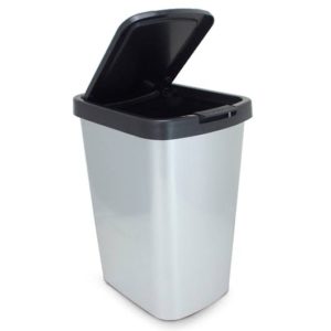 CESTO PARA LIXO LABEL  PLAST/INOX COM TAMPA 9LTS em Pinhalzinho SP