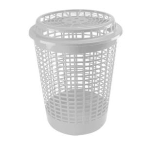 CESTO PARA ROUPA TELADO RETANGULAR PRATA 60LTS