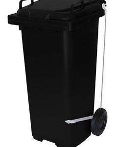 CONTAINER CONTENTOR COM RODA 120LTS S/ PEDAL - PRETO