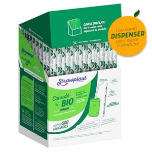 Canudo Biodegradável Comum Sachê Strawplast 500