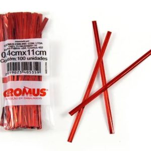 FECHO METALIZADO PARA PRESENTE 11CM VERMELHO(PCT COM100) CROMUS em Pinhalzinho SP