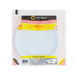 PRATO DE PLÁSTICO RASO  N.21 BRANCO COM10 (CX COM 50PCT) em Pinhalzinho SP