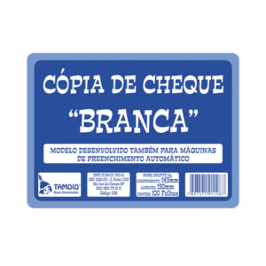 TALÃO TAMOIO PARA CÓPIA CHEQUE