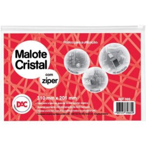 PASTA MALOTE CRISTAL COM ZIPER 310X210MM DAC